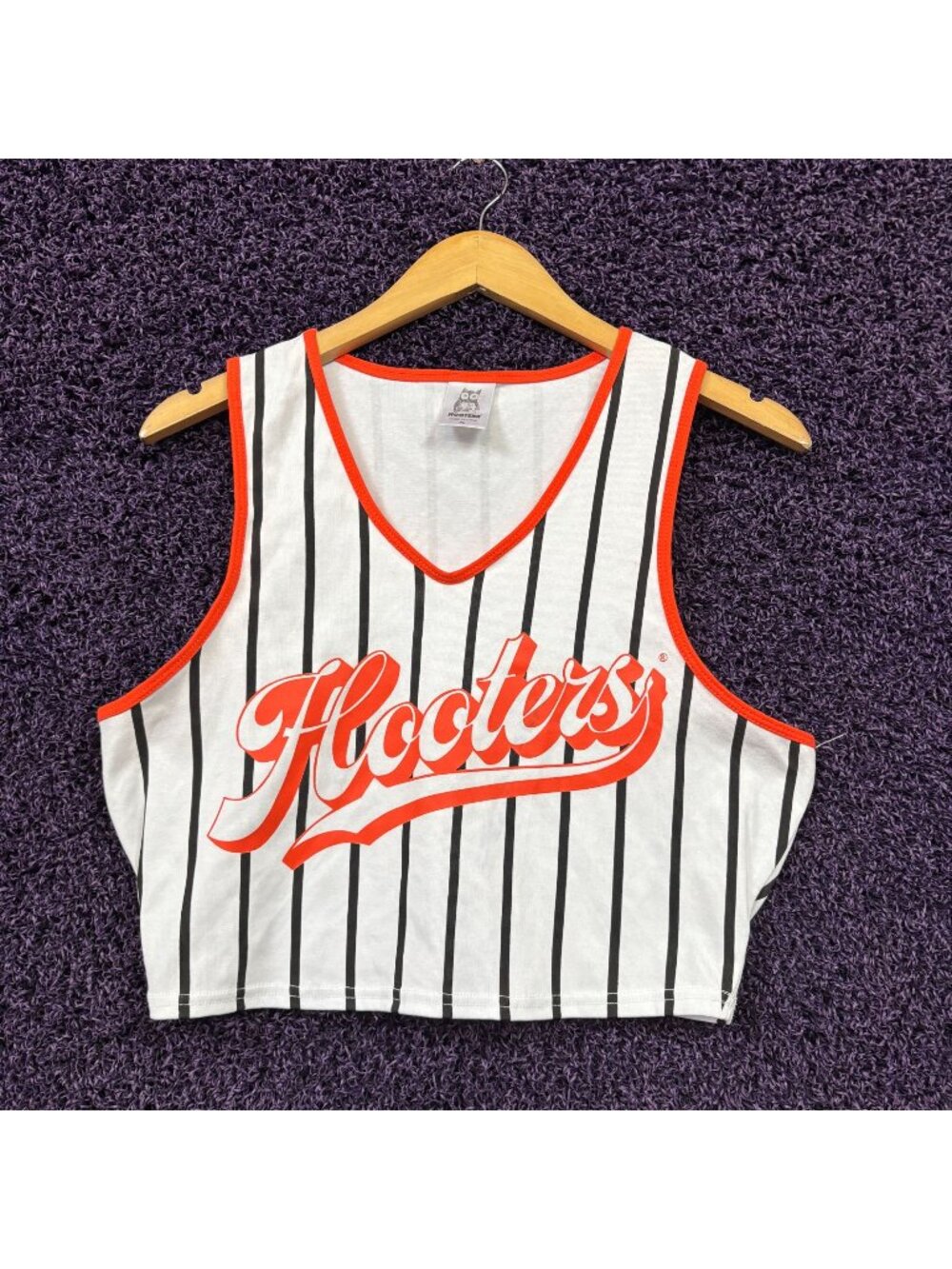 Hooters Baseball Striped Sports Bar Promo Crop Tank Top XL